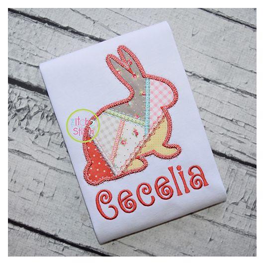 Fancy Patchwork Bunny Applique | Machine Embroidery Designs by JuJu