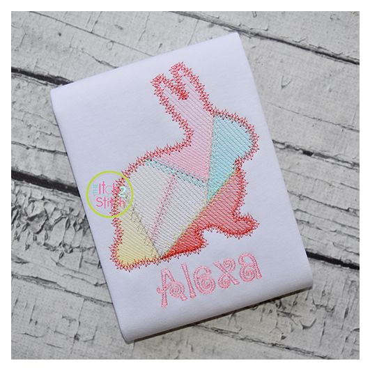 Fancy Patchwork Bunny Sketch Embroidery | Machine Embroidery Designs by JuJu