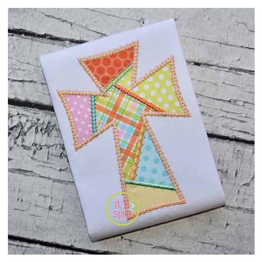 Fancy Patchwork Cross Applique | Machine Embroidery Designs by JuJu