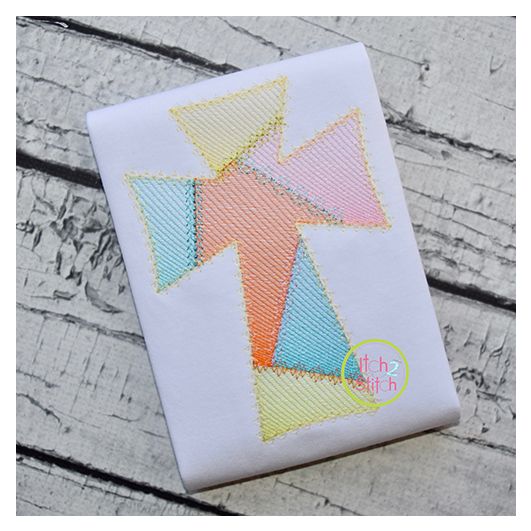 Fancy Patchwork Cross Sketch Embroidery | Machine Embroidery Designs by JuJu