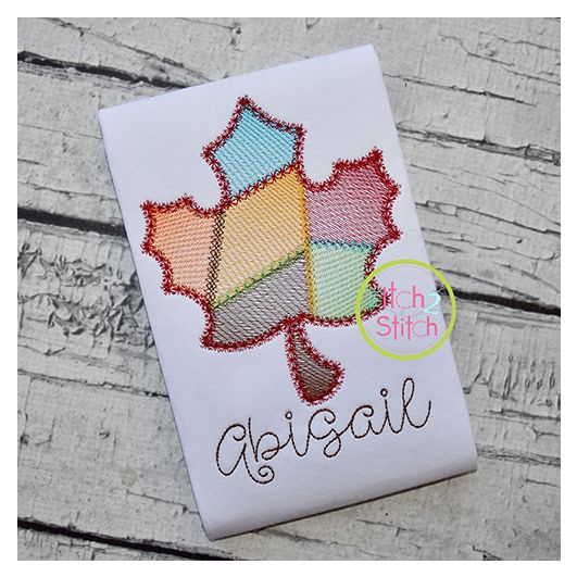 Fancy Patchwork Leaf Sketch Embroidery | Machine Embroidery Designs by JuJu