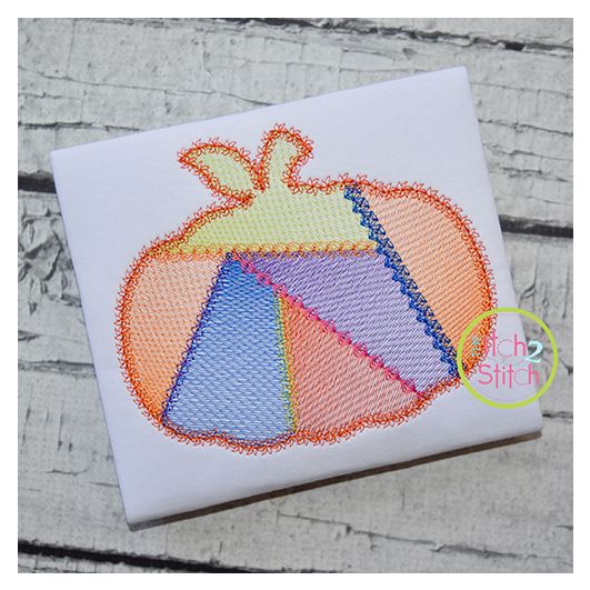 Fancy Patchwork Pumpkin Sketch Embroidery | Machine Embroidery Designs by JuJu