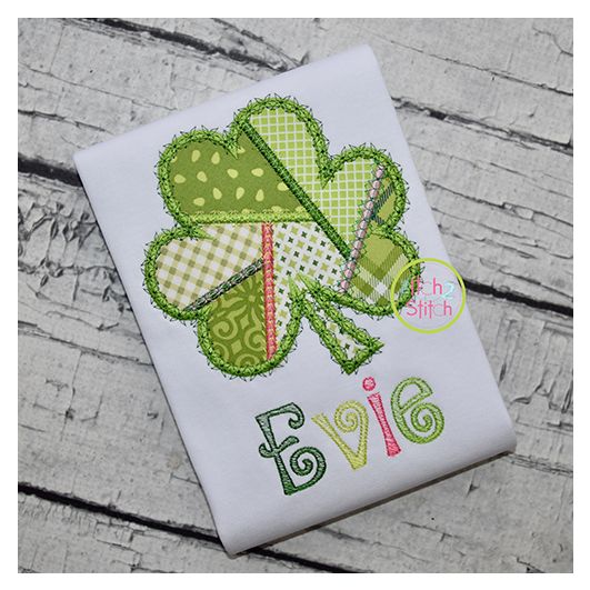 Fancy Patchwork Shamrock Applique | Machine Embroidery Designs by JuJu