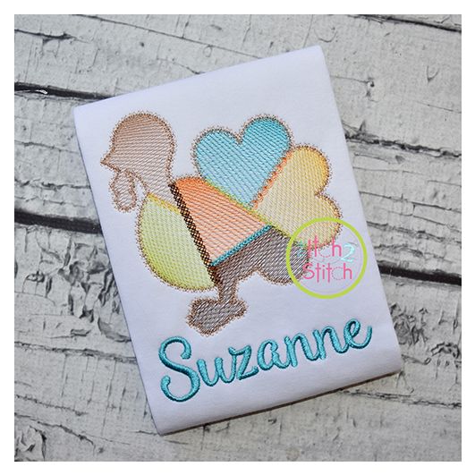 Fancy Patchwork Turkey Sketch Embroidery | Machine Embroidery Designs by JuJu