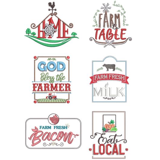 Farm Fresh 3 Machine Embroidery Designs by JuJu
