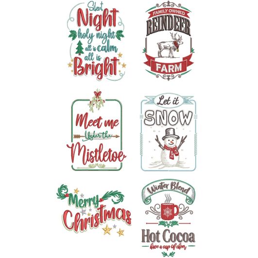 Farm Fresh Christmas 3 Machine Embroidery Designs by JuJu
