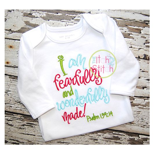Fearfully and Wonderfully Made | Machine Embroidery Designs by JuJu