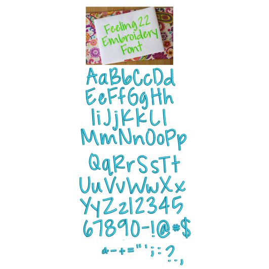 Feeling 22 Embroidery Font Machine Embroidery Designs by JuJu
