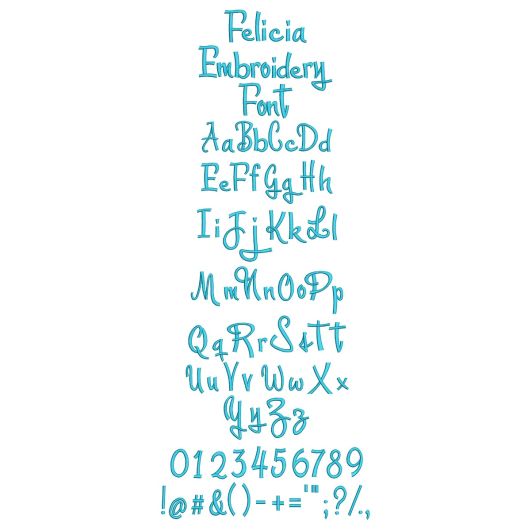 Felicia Embroidery Font | Machine Embroidery Designs by JuJu