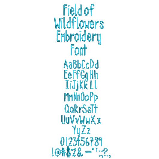 Field of Wildflowers Embroidery Font | Machine Embroidery Designs by JuJu