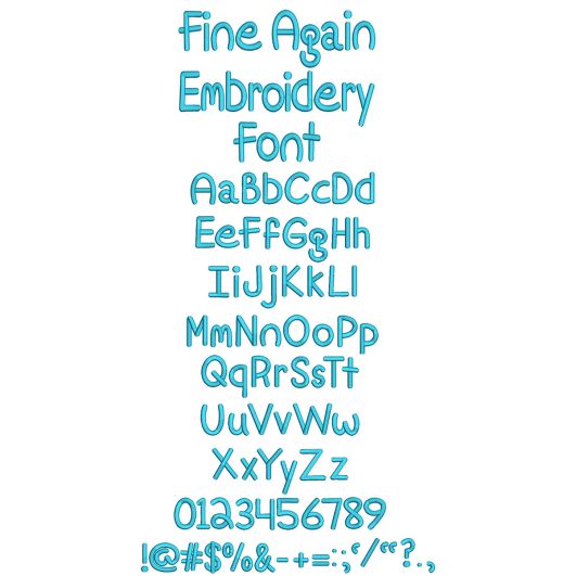 Fine Again Embroidery Font Machine Embroidery Designs by JuJu