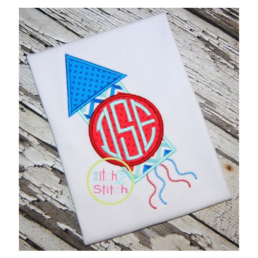 Firecracker Monogram Applique | Machine Embroidery Designs by JuJu