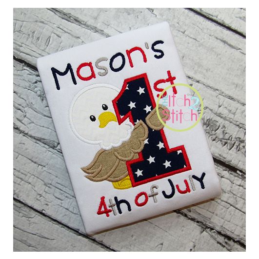 First 4th of July Eagle Applique | Machine Embroidery Designs by JuJu