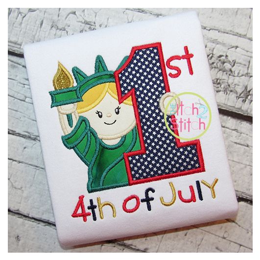 First 4th of July Liberty Applique | Machine Embroidery Designs by JuJu
