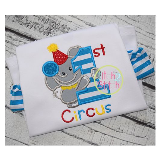 First Circus Elephant Applique | Machine Embroidery Designs by JuJu