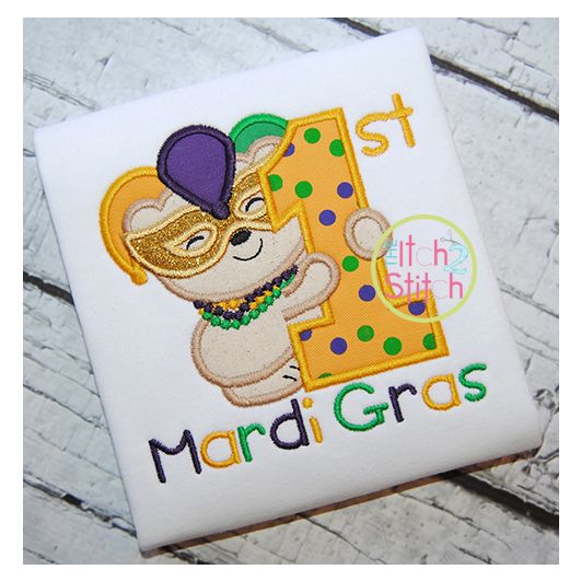 First Mardi Gras Applique | Machine Embroidery Designs by JuJu