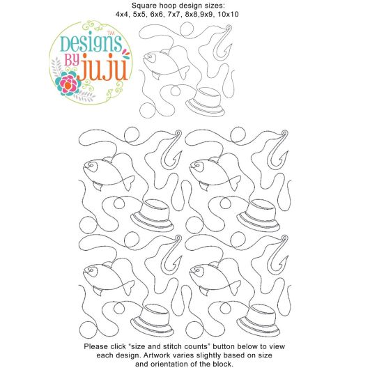 Fishing End-to-End Quilting | Machine Embroidery Designs by JuJu