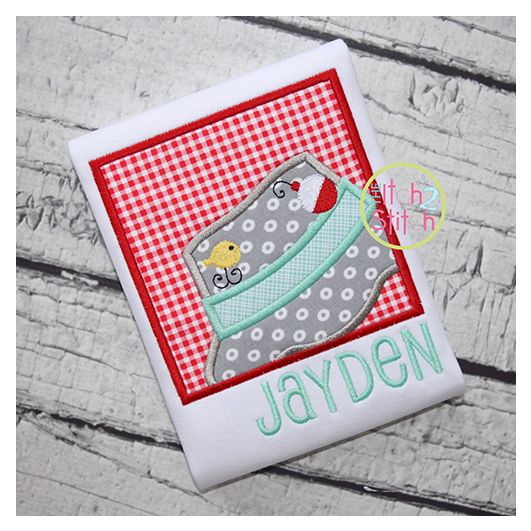 Fishing Hat Box Applique | Machine Embroidery Designs by JuJu