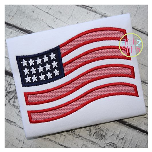 Flag Applique | Machine Embroidery Designs by JuJu
