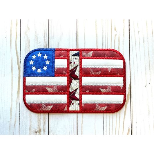 ITH Patriotic Flag Pot Holder | Machine Embroidery Designs by JuJu