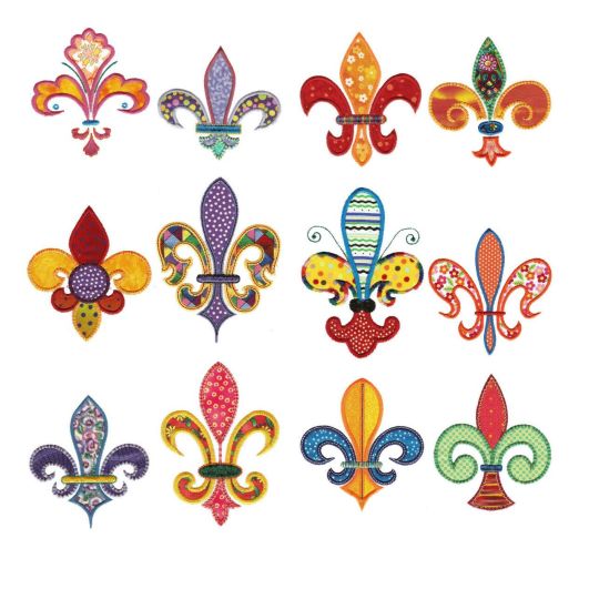Fleur de Lis Applique Machine Embroidery Designs by JuJu 
