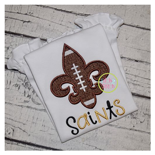 Fleur de lis Football Applique | Machine Embroidery Designs by JuJu