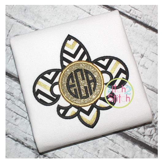 Fleur De Lis Monogram Applique | Machine Embroidery Designs by JuJu