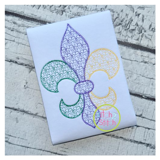 Fleur De Lis Motif Embroidery Design | Machine Embroidery Designs by JuJu