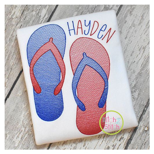 Flip Flops Sketch Machine Embroidery Designs by JuJu