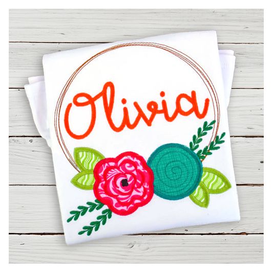 Floral Sketch Frame | Machine Embroidery Designs by JuJu