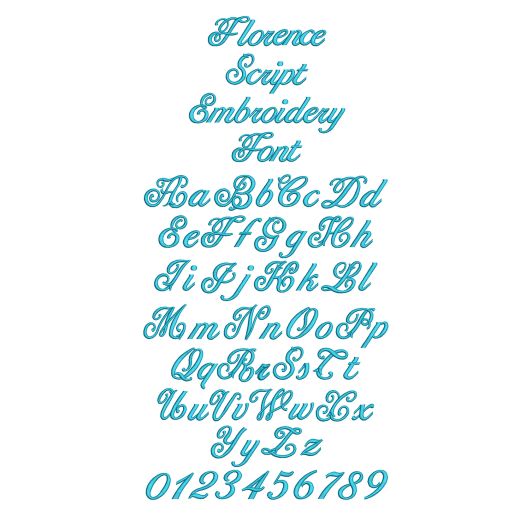 Florence Script Embroidery Font | Machine Embroidery Designs by JuJu