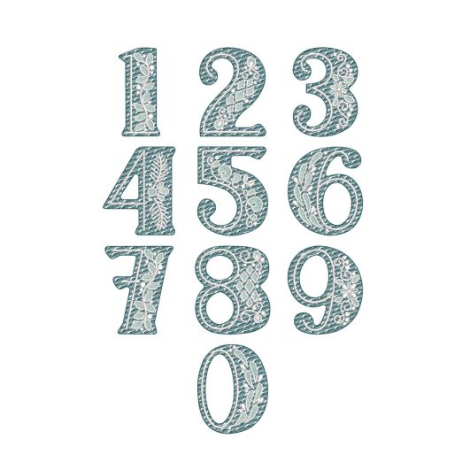 Flourish Bold Numbers Embroidery Font | Machine Embroidery Designs by JuJu