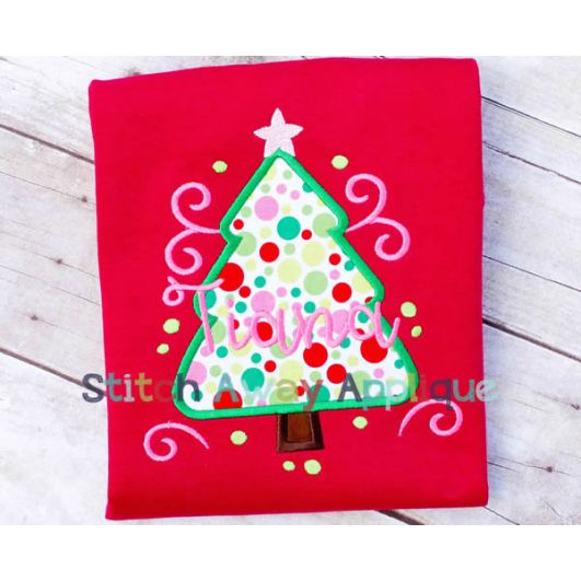 Flourish Christmas Tree | Machine Embroidery Designs by JuJu/ Stitch Away Applique 