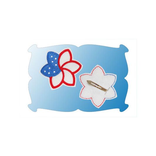 Patriotic Flower Snap Clip Mini