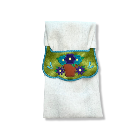 ITH Flower Pot Wrap Around Towel Topper | Machine Embroidery Designs by JuJu