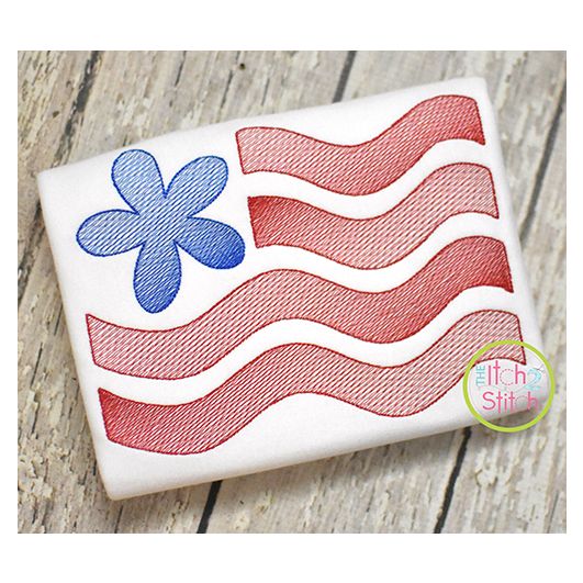 Flower Flag SKETCH Embroidery | Machine Embroidery Designs by JuJu