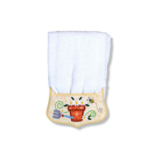 ITH Potted Plant Wrap Around Towel Topper | Machine Embroidery Designs by JuJu