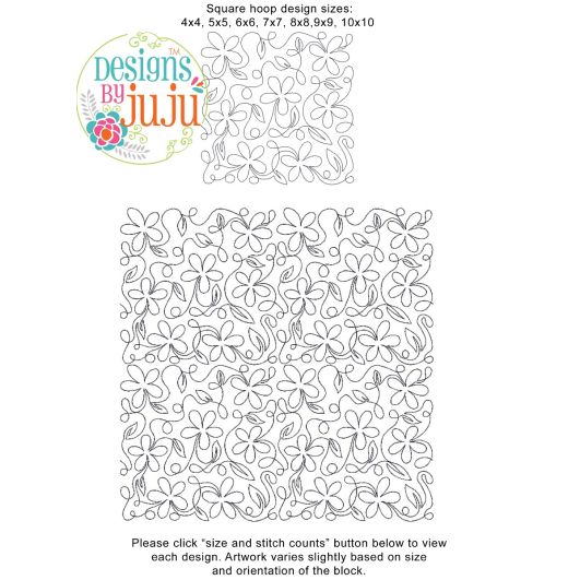 Flowers and Loops End-to-End Quilting | Machine Embroidery Designs by JuJu