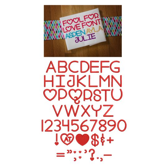Fool For Love Embroidery Font Machine Embroidery Designs by JuJu