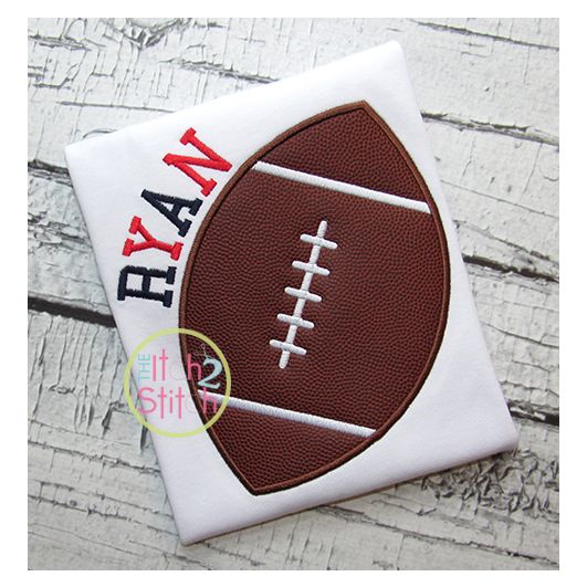Football 2 Applique | Machine Embroidery Designs by JuJu