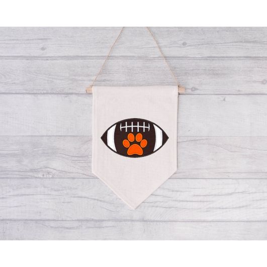 Football Paw Applique | Machine Embroidery Designs by JuJu