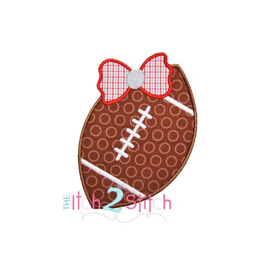 Football Bow 2 Applique | Machine Embroidery Designs by JuJu