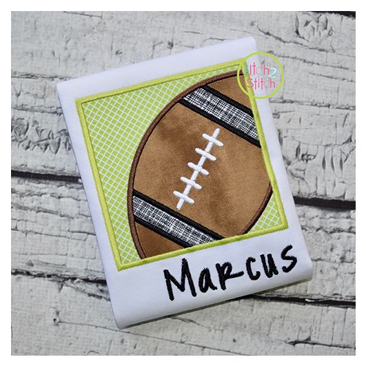 Football Box Applique | Machine Embroidery Designs by JuJu