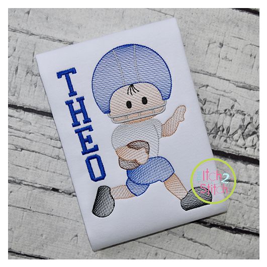 Football Boy Running Sketch Embroidery | Machine Embroidery Designs by JuJu