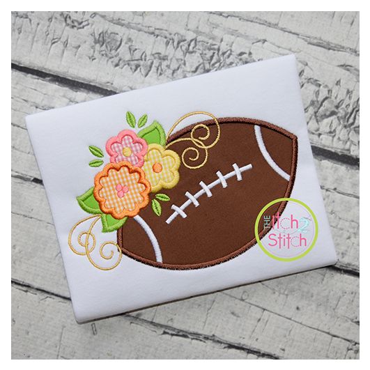 Football Flowers Applique | Machine Embroidery Designs by JuJu