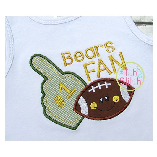 Football Foam Finger Applique | Machine Embroidery Designs by JuJu