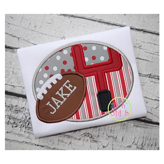 Football Goal Post Frame Applique | Machine Embroidery Designs by JuJu