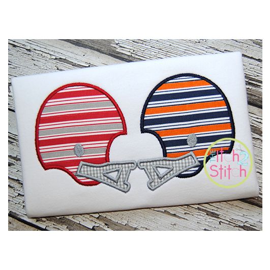Football Helmets House Divided Applique | Machine Embroidery Designs by JuJu