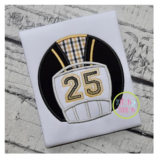 Football Helmet Front Applique | Machine Embroidery Designs by JuJu