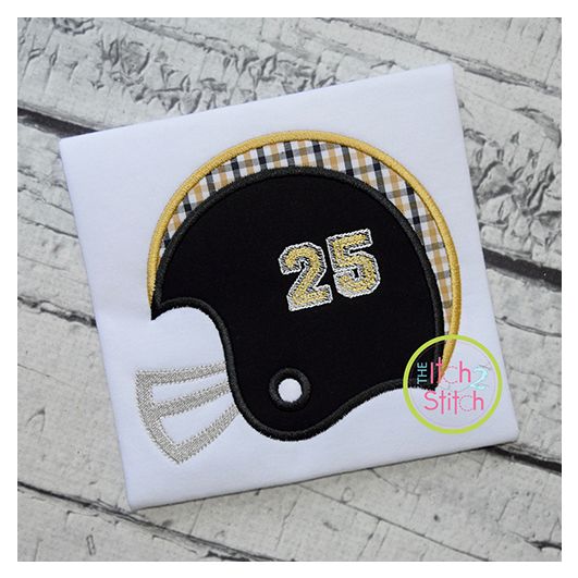 Football Helmet Side Applique | Machine Embroidery Designs by JuJu